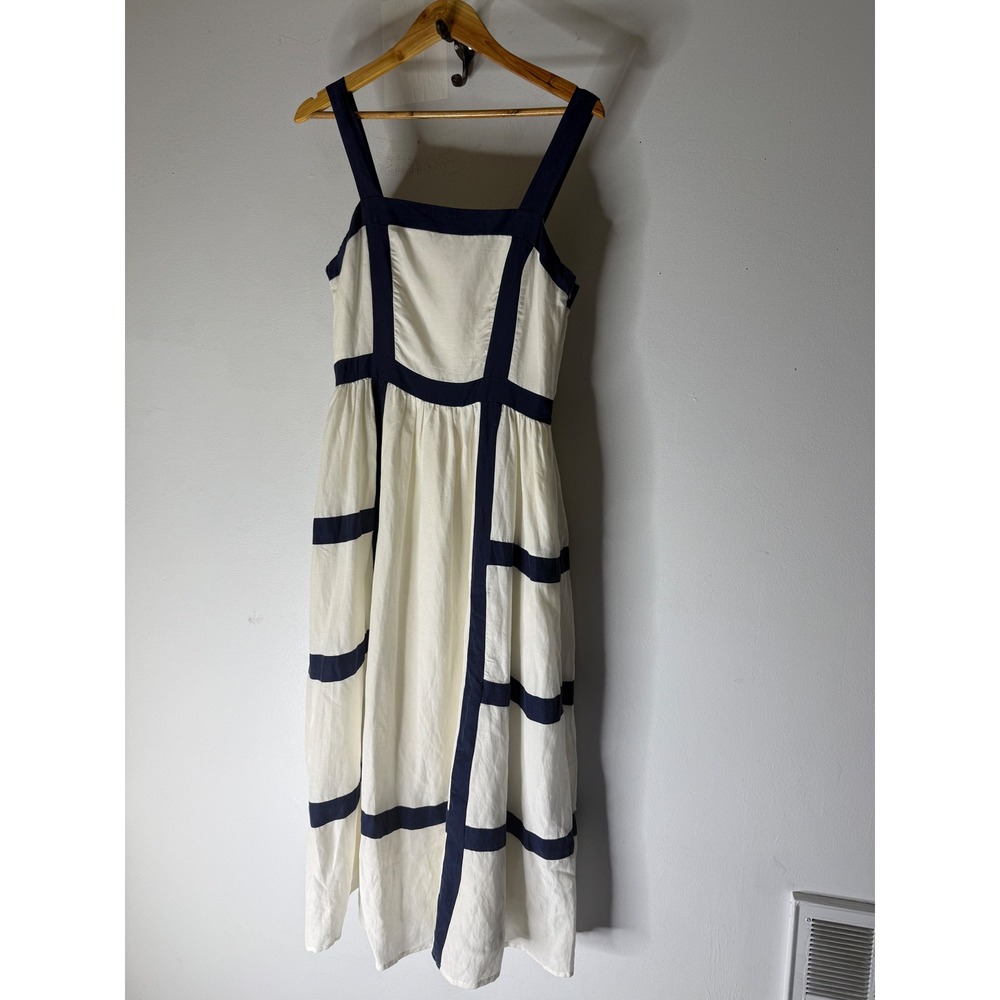 Sancia The Julietta Midnight Midi Pockets Linen Blend Dress medium NWT